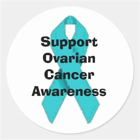 Ovarian Cancer Teal Ribbon Sticker Zazzle