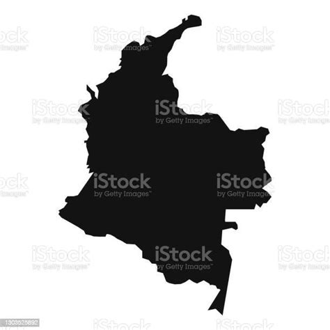Colombia Black Map On White Background Stock Illustration Download