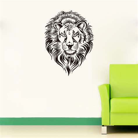 Buy Removable Fuzzy Male Lion Head Vinyl Wall Decal