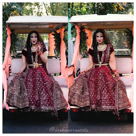 Stunning Red Hues Indian Wedding Hairstyles Gorgeous Bride Hairdo