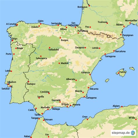 Stepmap Spanien Landkarte Für Spanien