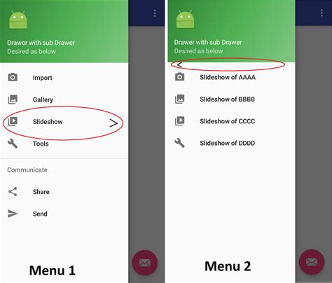 Android How To Create A Second Drawer Menu On Top Of Firstexisting
