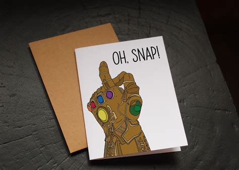 Thanos Card Oh Snap Marvel End Game Infinity War Etsy In 2022 Cards