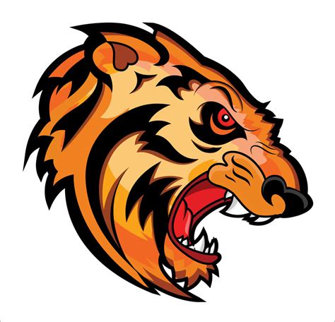 Angry Tiger Face Mascot Vector Tattoo Royalty Free Stock Image
