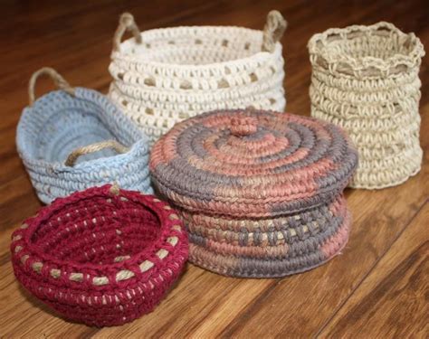 Crochet Over Rope Baskets Project On Knit Basket Crochet