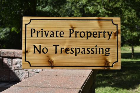 Carved Wood Sign No Trespassing Sign Outdoor Sign Keep Off Property