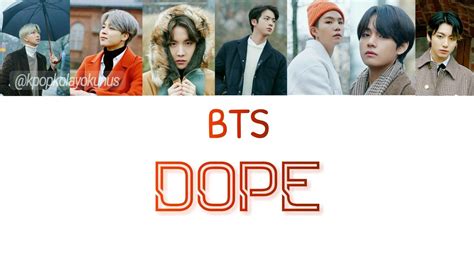 Bts Dope Kolay Okunuş Easy Lyrics Color Coded Youtube