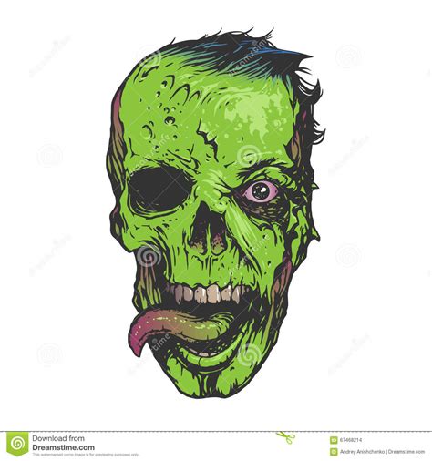 Skull zombie illustration stock vector. Illustration of cranium - 67468214