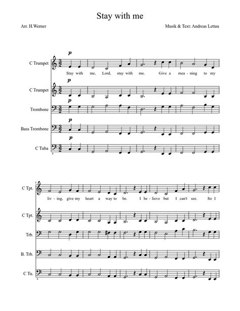Stay With Me Sheet Music For Trumpet Trombone Tuba Download Free In