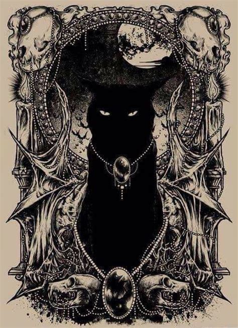 Pin By Noémi Miszlay On Gothicandfantasy Black Cat Art Cat Art Witch Art