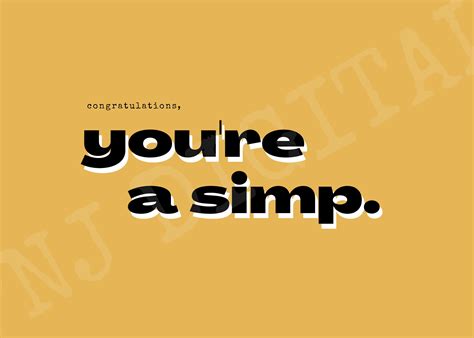 Congrats Youre A Simp Funny Cardgreeting Etsy