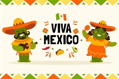 Free Vector Mexico Independence Day Draw
