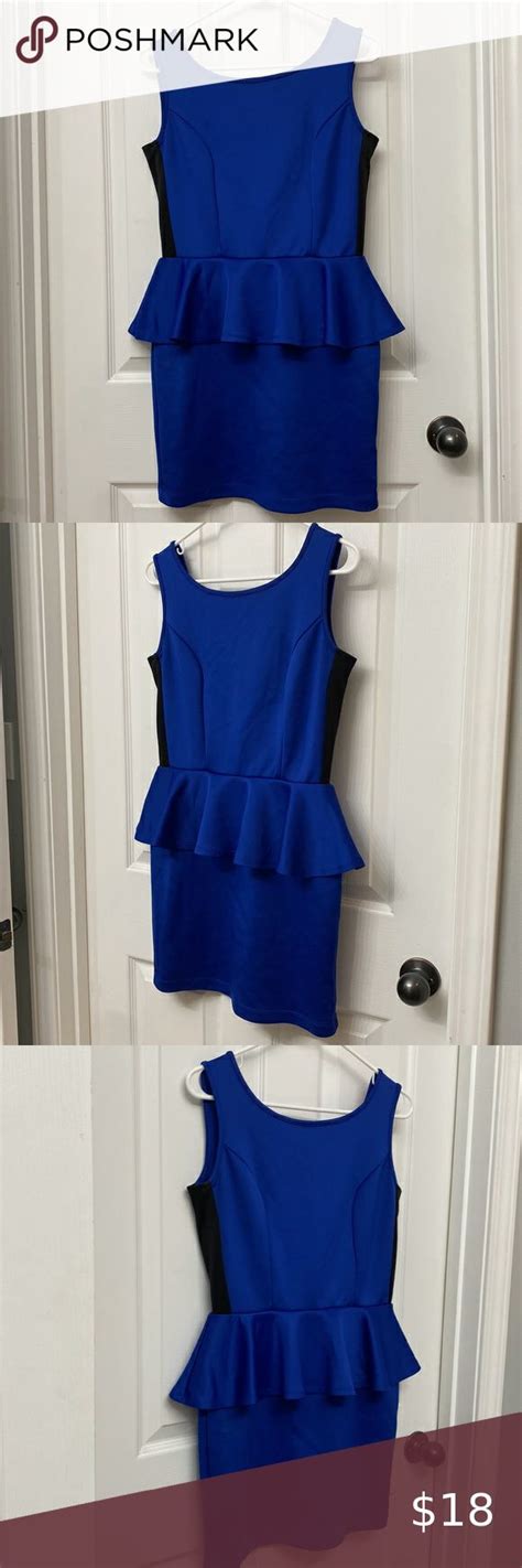 Snap Blue Peplum Dress Medium Clothes Design Peplum Dress Outfit Inspo