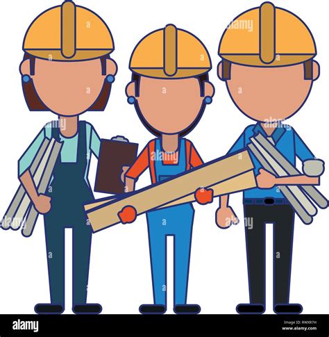 Construction Workers Avatars Stock Vector Image And Art Alamy