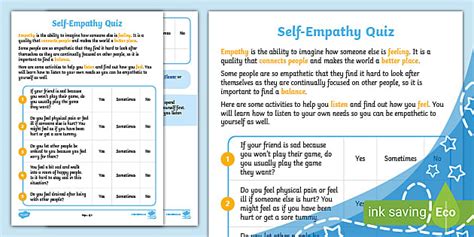 Self Empathy Quiz Teacher Made Twinkl