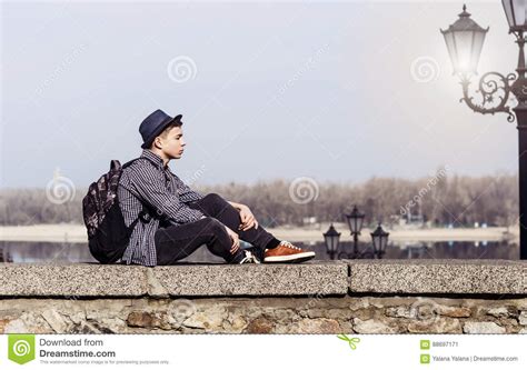 Stylish Young Man On The City Embankment Stock Image Image Of