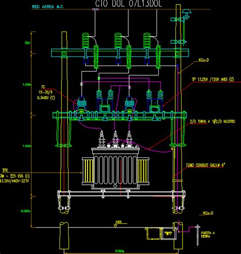 Electric Transformer 440 227v Dwg Block For Autocad Designs Cad