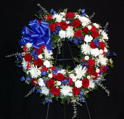 Red White And Blue Wreath By York Flowers