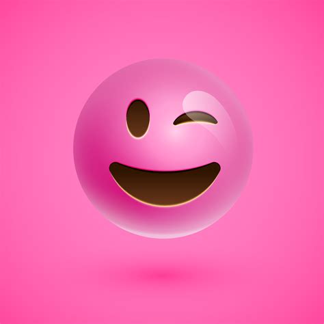 Pink Realistic Emoticon Smiley Face Vector Illustration 309435 Vector
