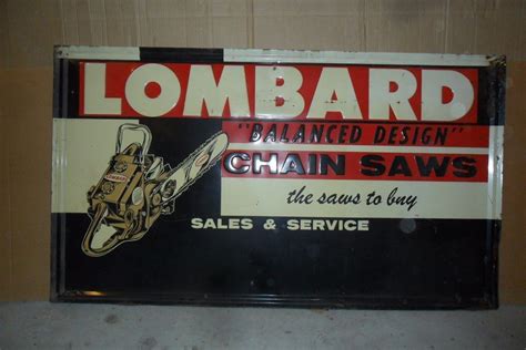 Vintage Lombard Chainsaw Dealer Sign 32 X 56 Great Graphics Ebay