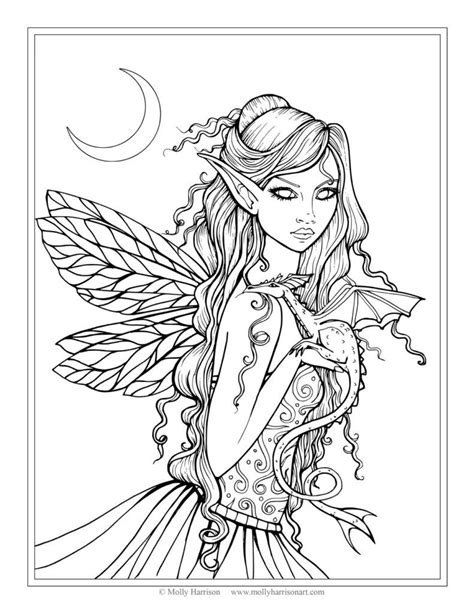 Fairy Coloring Pages ⋆ Coloringrocks Dragon Coloring Page Fairy