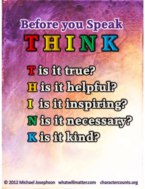 Quote And Poster Before You Speak Think What Will Matter