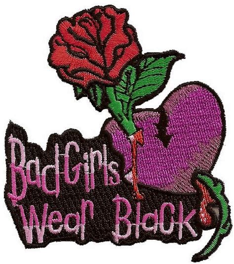 Bad Girls Wear Black Lady Rider Rose Embroidered Biker Patch Quality