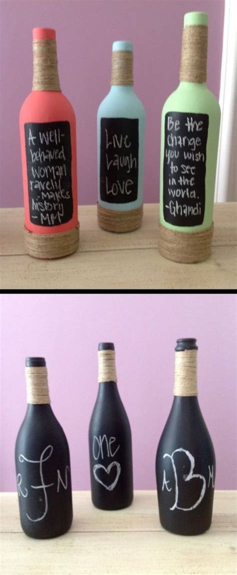 40 Creative Chalkboard Paint Ideas Wine Bottle Crafts Wine Bottle