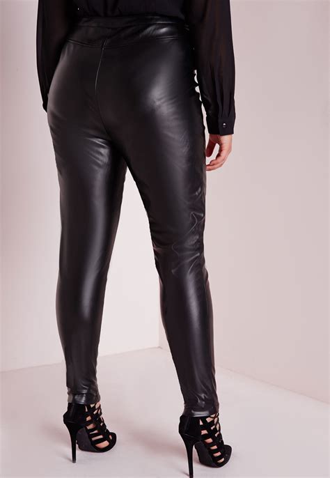 Missguided Plus Size Faux Leather Trousers Black Lyst