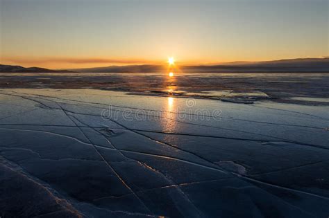 Cracks On The Ice Of Lake Baikal Stock Image Image Of Tourism Russia