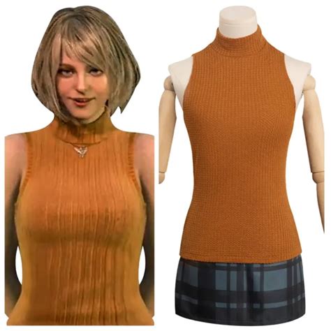 Resident Evil 4 Remake Ashley Graham Cosplay Costume Outfit Halloween
