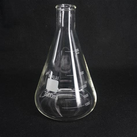 3000ml Conical Erlenmeyer Flask G33 Borosilicate Glass Lab Supplies In