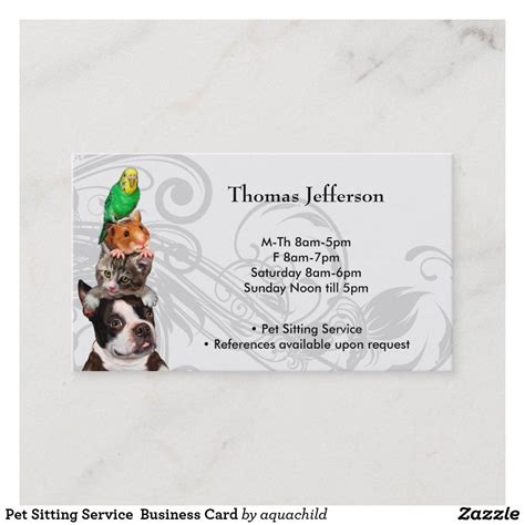 Pet Sitting Service Business Card | Zazzle.com | Pet sitting services, Pet sitting, Pet sitting ...