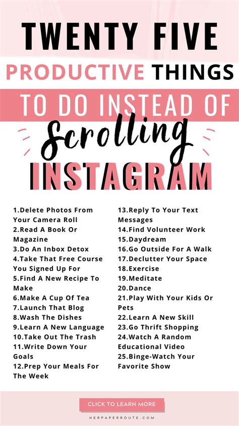 25 productive things to do instead of scrolling on instagram productive things to do social