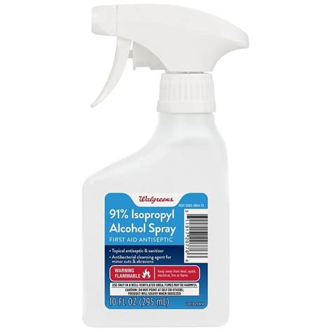 Walgreens First Aid Antiseptic 91 Isopropyl Alcohol Spray 10 Fl Oz