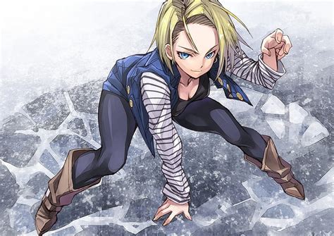 Free Download Hd Wallpaper Android 18 Anime Anime Girls Blonde Blue Eyes Women One