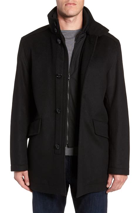 Boss Coxtan Wool Regular Fit Car Coat In Black For Men Lyst