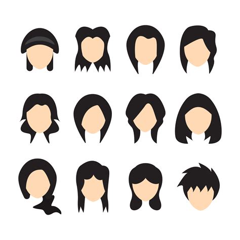 Vector Illustration Of Hair Styles For Women Flat Design 542773