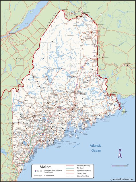 Large Detailed Map Of Maine With Cities And Towns Maine Map Maine