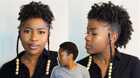 Super Easy Curly Mohawk And Braid Style On Shorttwa 4c Natural Hair