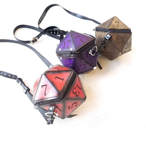 D20 Leather Purse Dice Bag Gamer T Dungeons And Etsy