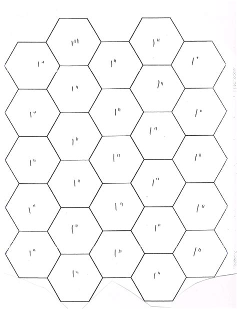 Full Page Free Printable Hexagon Template For Quilting