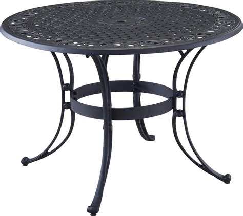 For ease of decorating, these tables can be purchased as a part of any patio. Biscayne 42 inch Cast Aluminum Outdoor Dining Set with 4 ...