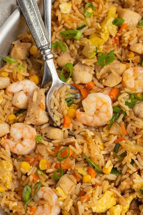 Chicken And Shrimp Fried Rice Sprinkled With Balance