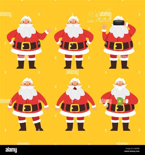 set of santa claus stock vector image and art alamy