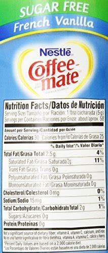 Coffee mate sugar free french vanilla creamer. Coffee Mate Sugar Free Hazelnut Creamer Nutrition Facts ...