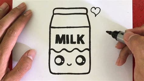 cara gambar susu kotak