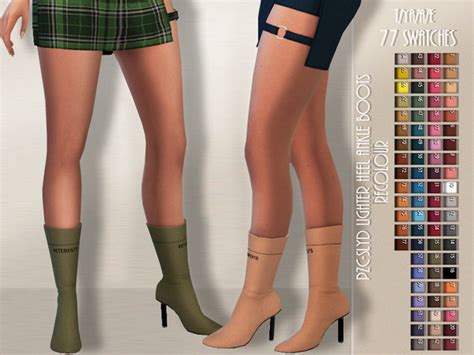 Pzc Slyd Lighter Heel Ankle Boots Recolour By Pinkzombiecupcakes At Tsr