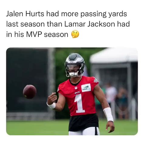 Jalen Hurts Had More Passing Yards Last Season Than Lamar Jackson Had