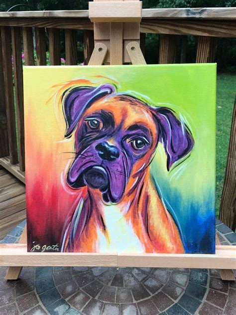 Colorful Acrylic Dog Paintings Warehouse Of Ideas